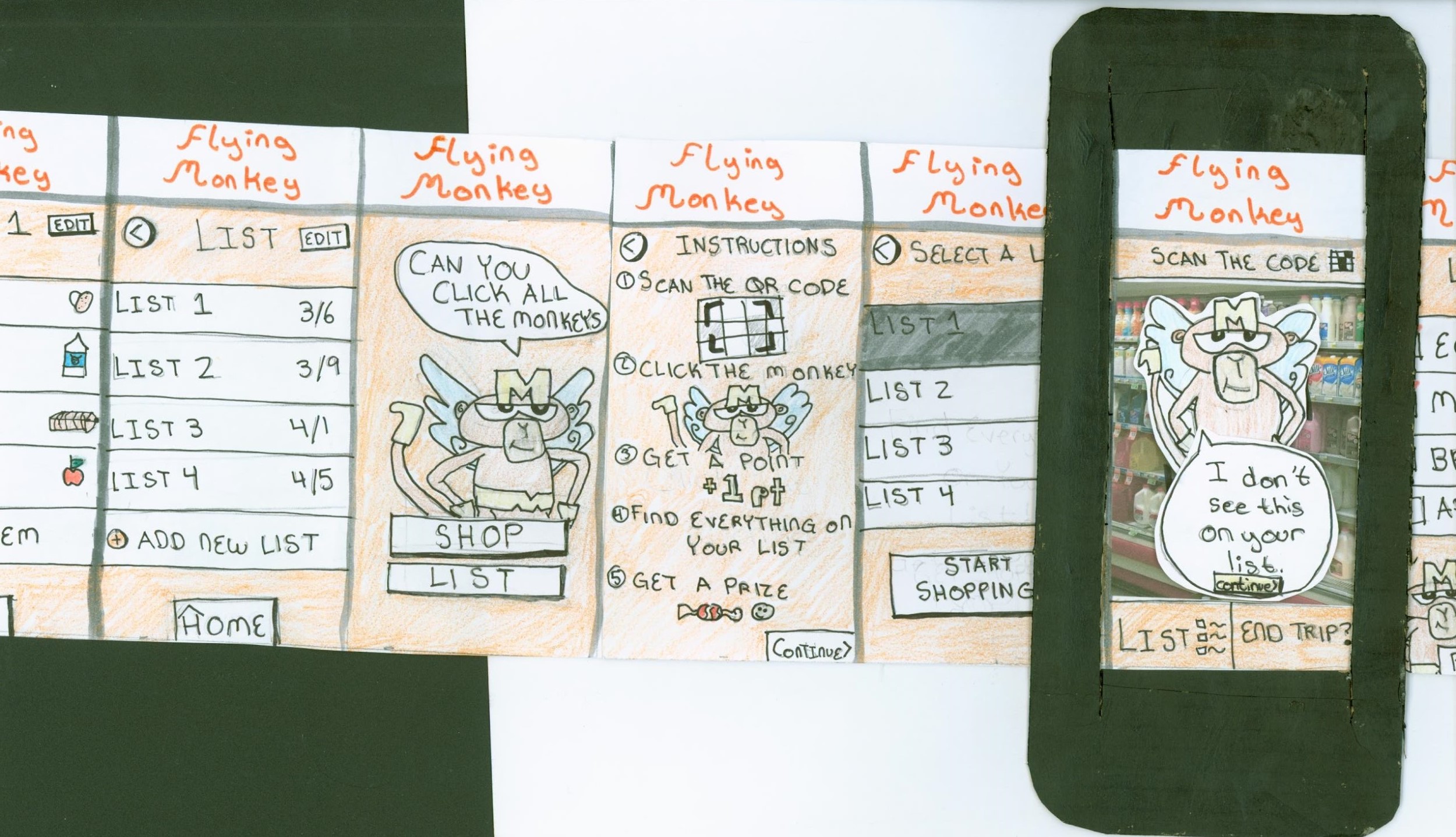 Paper Prototype of Monkie