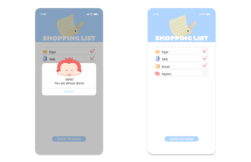 Mockups of the Monkie app