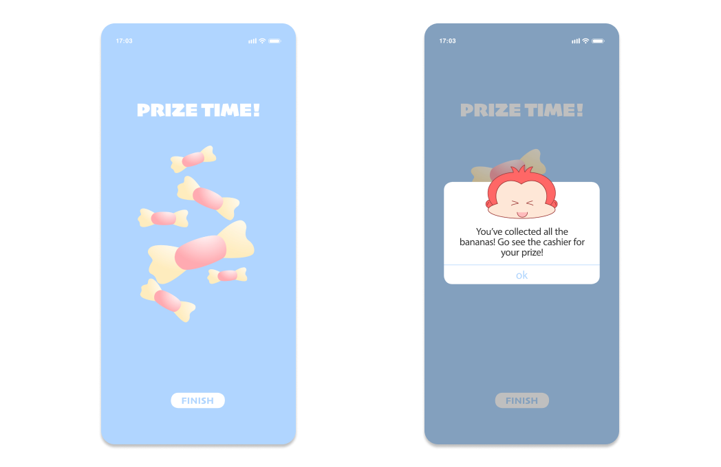 Mockups of the Monkie app