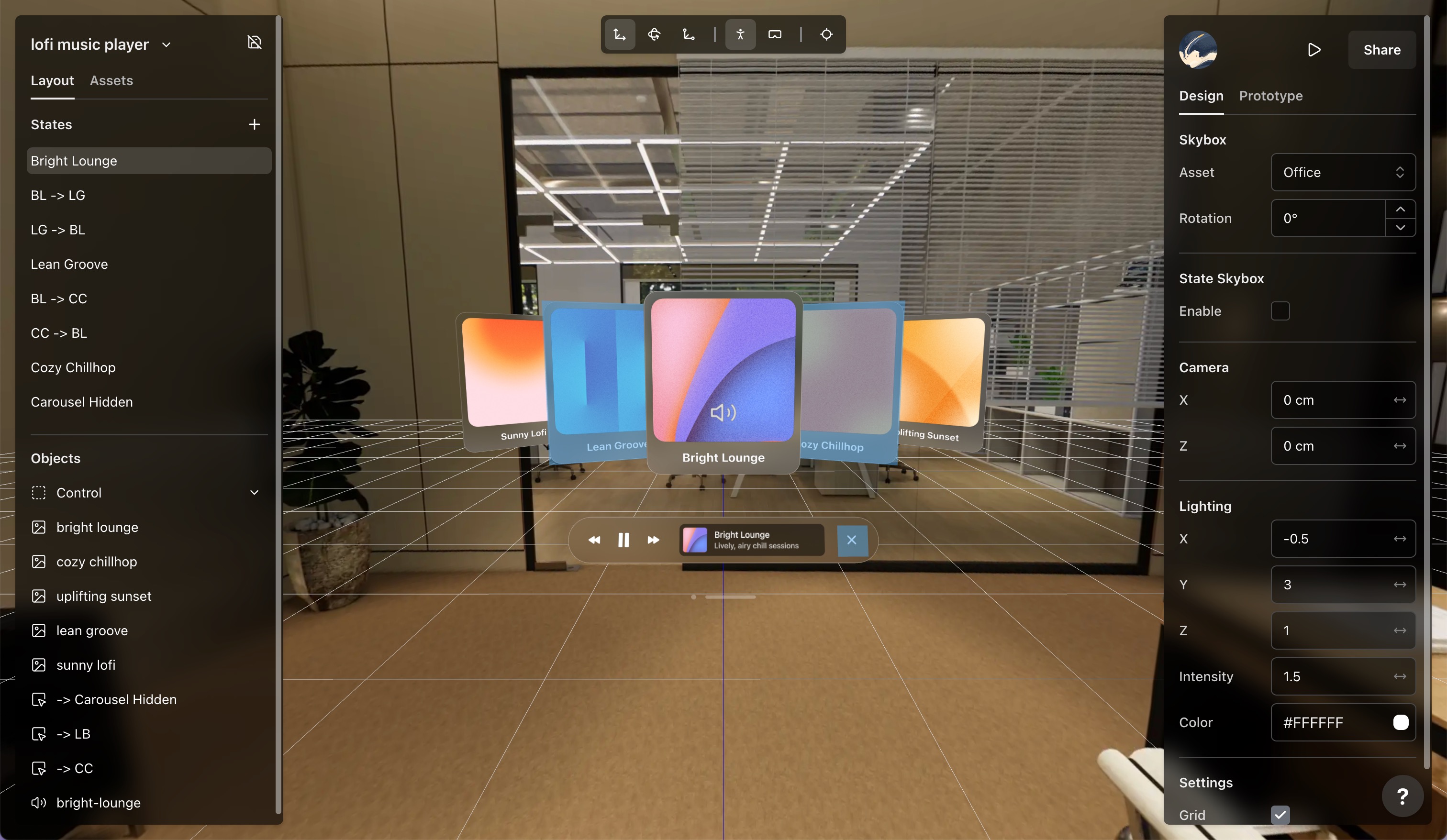 Screenshot of the Strata editor