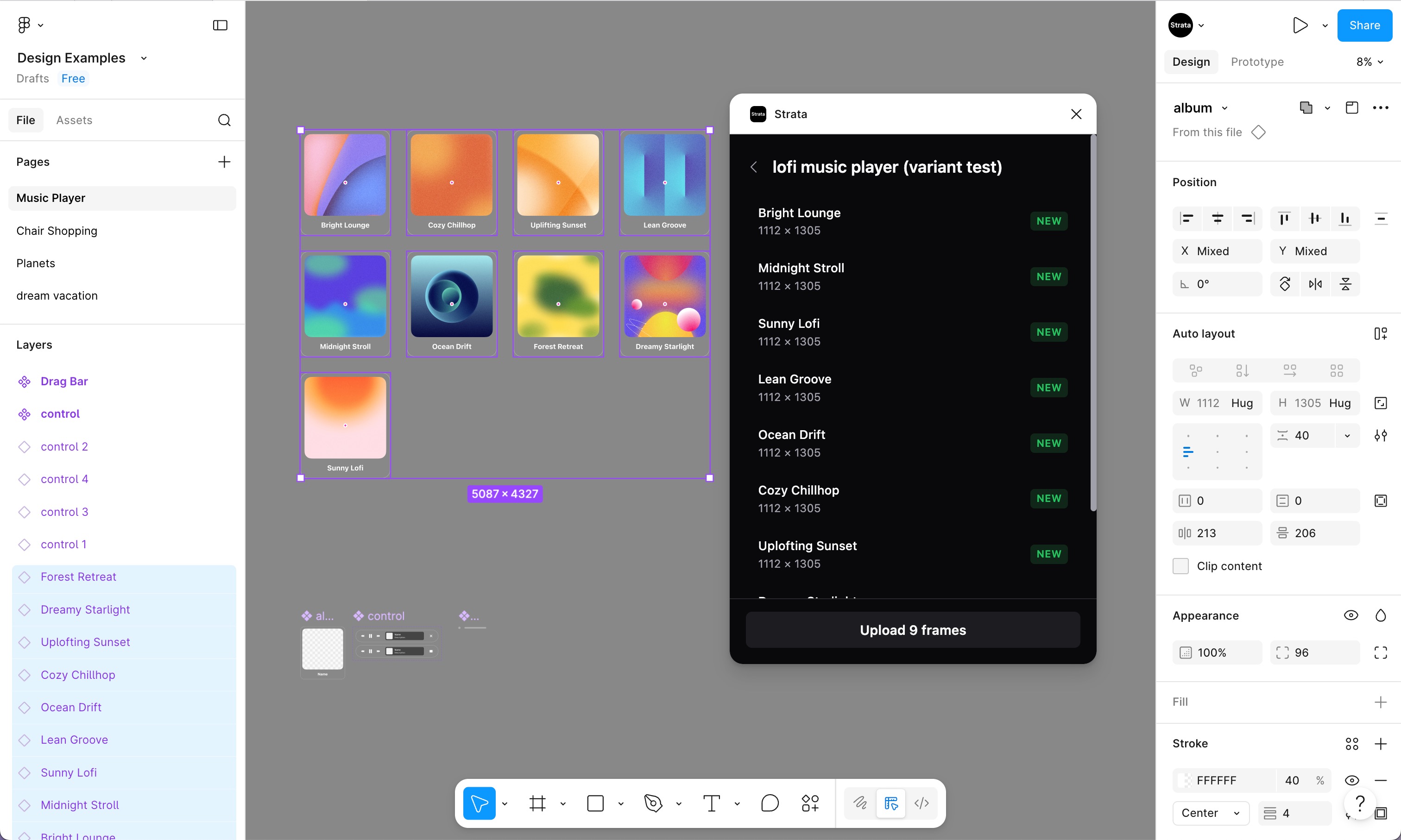 Screenshot of the Strata Figma plugin